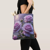 Paarse Rozen Tote Bag (Dichtbij)