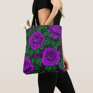 Paarse rozen tote bag