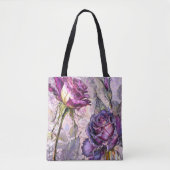 Paarse Rozen Tote Tas (Voorkant)
