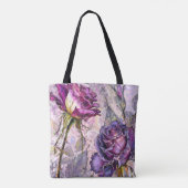 Paarse Rozen Tote Tas (Achterkant)