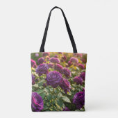 Paarse Rozen Tote Tas (Achterkant)
