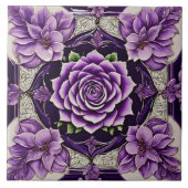 Paarse Rozen Trendy Mooi Collectie Tegeltje (Voorkant)