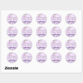 Paarse Rozen Tuin Baby Shower Sticker (Vel)