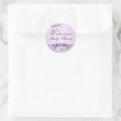 Paarse Rozen Tuin Baby Shower Sticker (Tas)