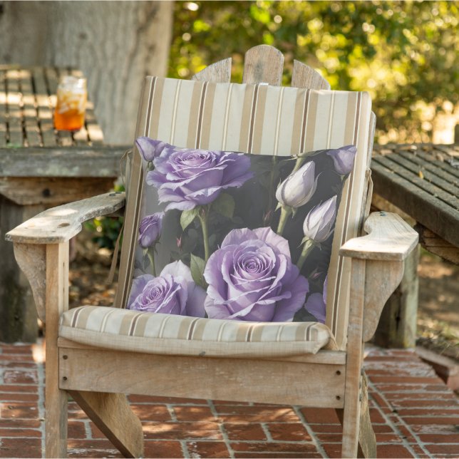Paarse Rozen tuin Buitenkussen (Stoel)