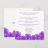 Paarse Rozen Uitnodiging Bruiloftsreceptie Na de B (Voorkant / Achterkant)