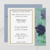 Paarse Rozen - Uitnodiging tot bruiloft (Voorkant / Achterkant)