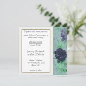 Paarse Rozen - Uitnodiging tot bruiloft (Staand voorkant)