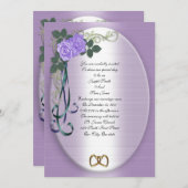 Paarse Rozen - Uitnodiging tot bruiloft (Voorkant / Achterkant)