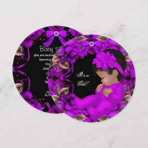 Paarse Rozen van het Afrikaanse Baby shower Girl R Kaart