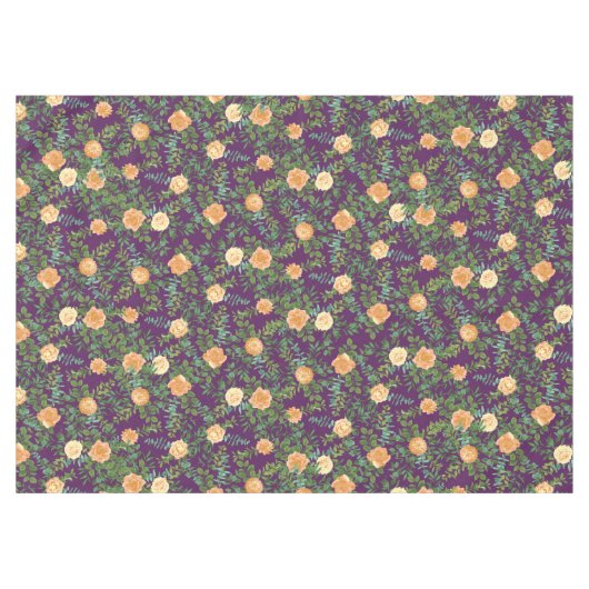 Paarse Rozen van het Peach Wedding Floral Tafelkleed (Voorkant (Horizontaal))