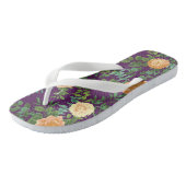 Paarse Rozen van het Peach Wedding Floral Teenslippers (Schuin)