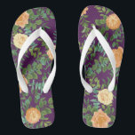 Paarse Rozen van het Peach Wedding Floral Teenslippers<br><div class="desc">Prachtige paars en perzikbruiloft collectie met rozen en pony's. Een prachtige florale blik die perfect is voor een elegante lente,  zomer of herfst gebeurtenis!</div>