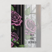 Paarse rozen van het raam - gothische stijl informatiekaartje (Voorkant)