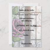 Paarse rozen van het raam - gothische stijl kaart (Achterkant)