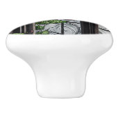 Paarse rozen van het raam - gothische stijl keramische knop (Zijkant)