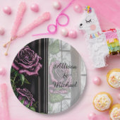 Paarse rozen van het raam - gothische stijl papieren bordje (Feest)