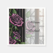 Paarse rozen van het raam - gothische stijl servet (Voorkant)