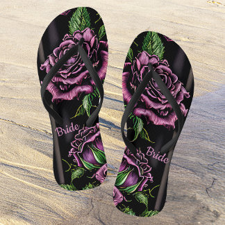 Paarse rozen van het raam - gothische stijl teenslippers