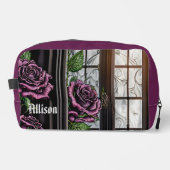 Paarse rozen van het raam - gothische stijl toilettasje (Voorkant)