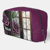 Paarse rozen van het raam - gothische stijl toilettasje (Rechterhoek)