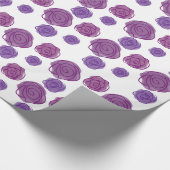 Paarse Rozen Verpakking Cadeaupapier (Hoek)