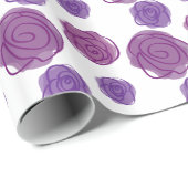 Paarse Rozen Verpakking Cadeaupapier (Rol Hoek)