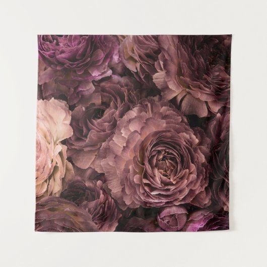 Paarse Rozen: Verse Boeket Textuur Wandkleed (Voorkant)
