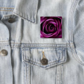 Paarse rozen vierkante button 5,1 cm (In situ)
