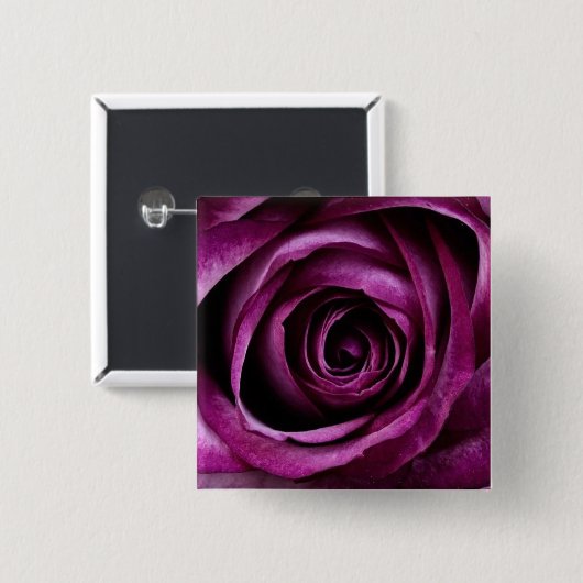 Paarse rozen vierkante button 5,1 cm (Voorkant /achterkant)