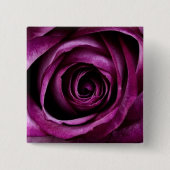 Paarse rozen vierkante button 5,1 cm (Voorkant)