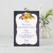 Paarse rozen Violet Gold Lijst Menu (Staand voorkant)