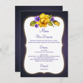 Paarse rozen Violet Gold Lijst Menu (Voorkant / Achterkant)