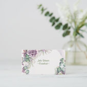 PAARSE ROZEN VISITEKAARTJE (Staand voorkant)