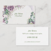 PAARSE ROZEN VISITEKAARTJE (Voorkant / Achterkant)