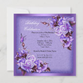 Paarse Rozen vlinderbloemigen 2 Kaart (Achterkant)