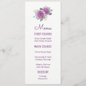 Paarse Rozen Waterverf Bloemenmenu's Menu (Voorkant)