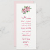 Paarse Rozen Waterverf Bloemenmenu's Menu (Voorkant / Achterkant)