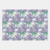 Paarse Rozen Waterverf handgeschilderd Inpakpapier Vel (Voorkant 3)