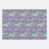 Paarse Rozen Waterverf handgeschilderd Inpakpapier Vel (Voorkant)