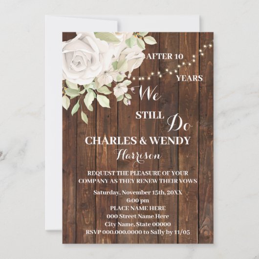 Paarse Rozen Weddenschap Jubileum Renewal Vows Kaart (Voorkant)