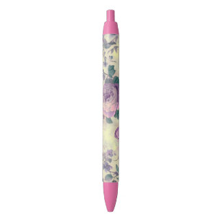 Paarse Rozen Zwarte Inkt Pen