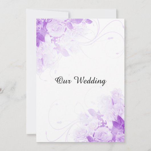 Paarse rozenbouquet - trouwuitnodigingen vr4 kaart (Achterkant)