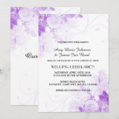 Paarse rozenbouquet - trouwuitnodigingen vr4 kaart (Voorkant / Achterkant)