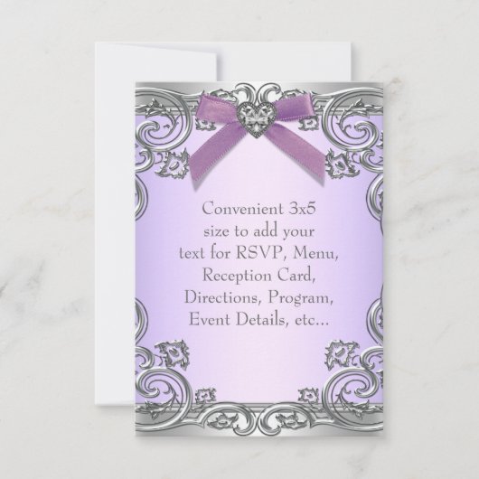 Paarse RSVP All Purpose Kaartje (Voorkant)