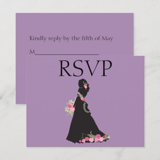 Paarse RSVP bruidsjurk (Voorkant / Achterkant)