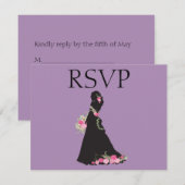 Paarse RSVP bruidsjurk Kaartje (Voorkant / Achterkant)