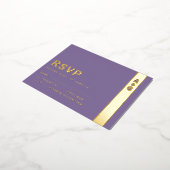 Paarse RSVP-kaart Folie Uitnodiging Briefkaart (Gedraaid)