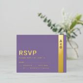 Paarse RSVP-kaart Folie Uitnodiging Briefkaart (Staand Voorkant)