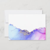 Paarse RSVP-kaart voor Abstract huwelijk RSVP Kaartje (Achterkant)